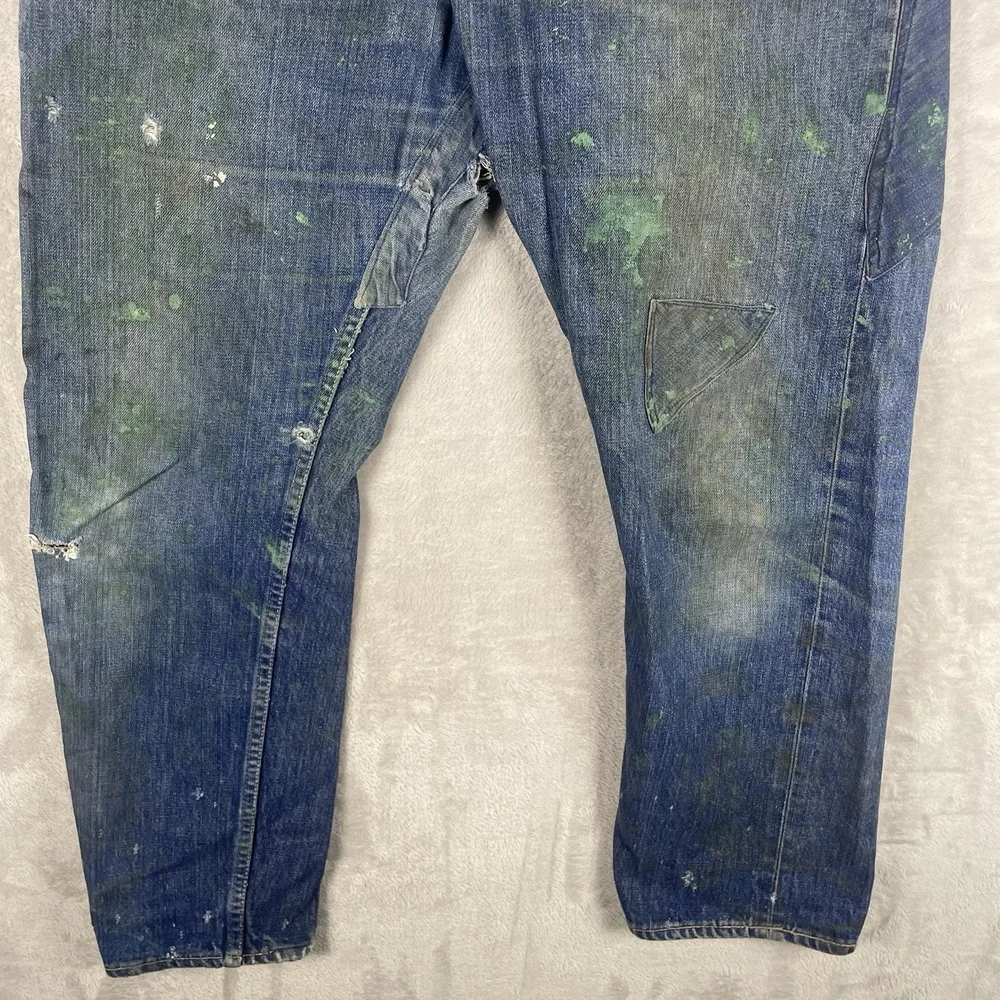 Vintage 50s Penneys Foremost Selvedge Denim Jeans Mens 32x28 Repaired 1950s Hole